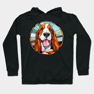 Stained Glass Basset Hound Hoodie